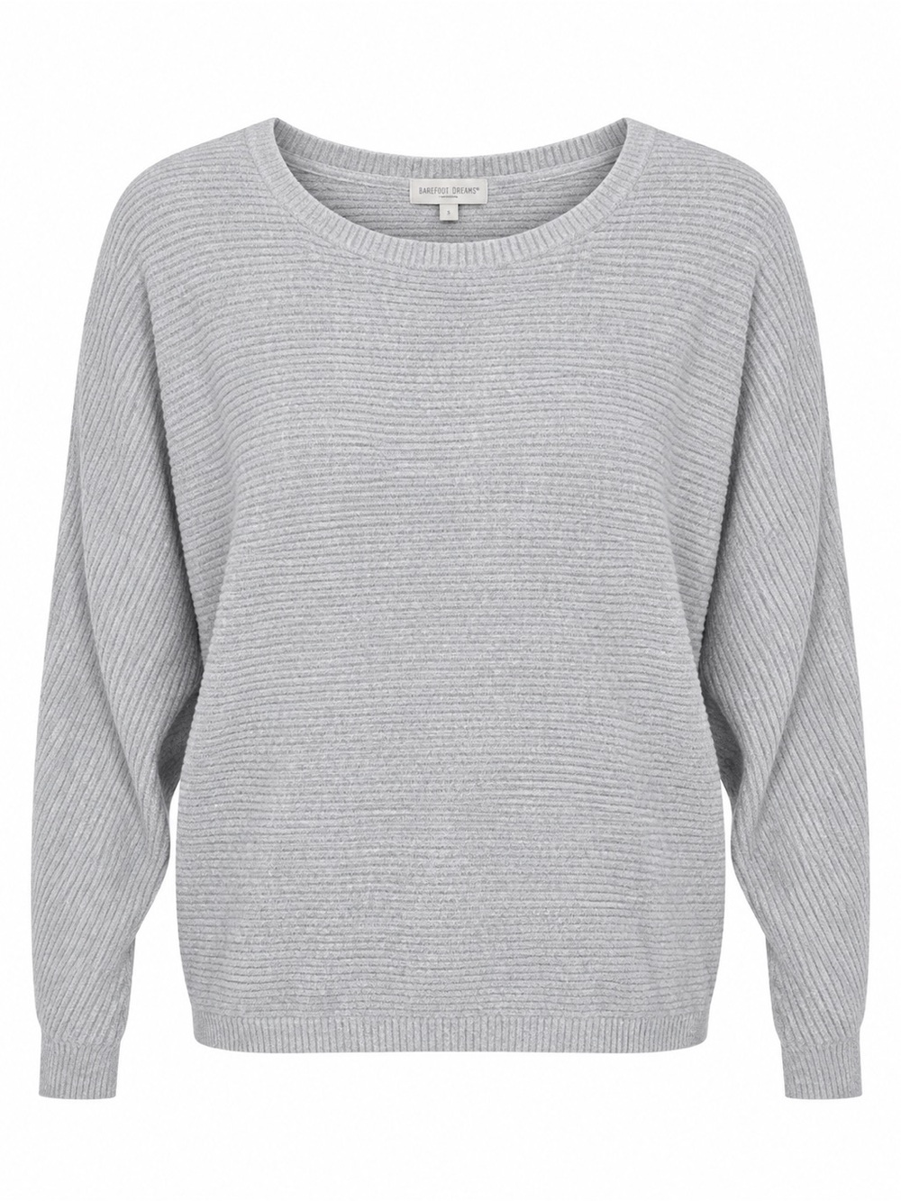 Barefoot Dreams CozyChic Ultra Lite® Ribbed Dolman Pullover Light Gray Size S